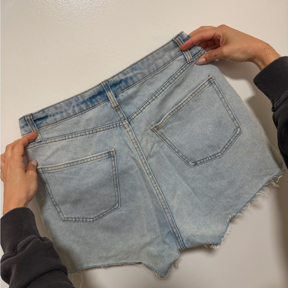 Wild Fable Blue Patterned Jean Shorts - Picture 2 of 3